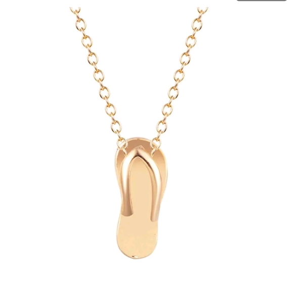 Other - New little girl size gold flip flop necklace